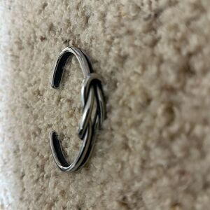 Silver Tone Knot Bangle Bracelet